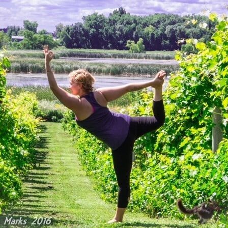 Woman Doing Yoga On Nature Path